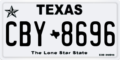 TX license plate CBY8696