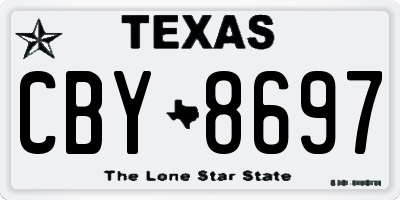 TX license plate CBY8697