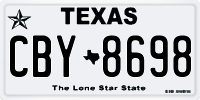 TX license plate CBY8698