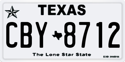 TX license plate CBY8712
