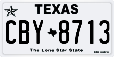 TX license plate CBY8713