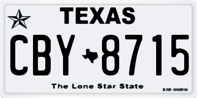TX license plate CBY8715