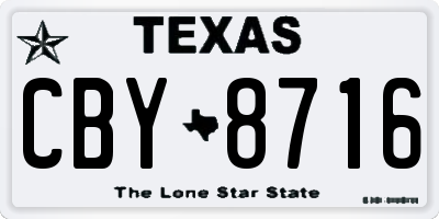 TX license plate CBY8716