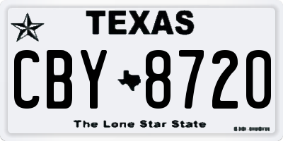 TX license plate CBY8720