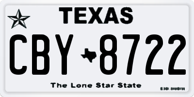 TX license plate CBY8722
