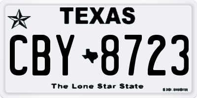 TX license plate CBY8723