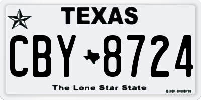 TX license plate CBY8724