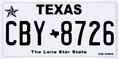 TX license plate CBY8726