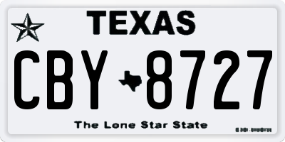 TX license plate CBY8727