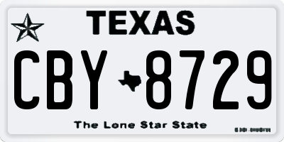 TX license plate CBY8729
