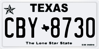 TX license plate CBY8730