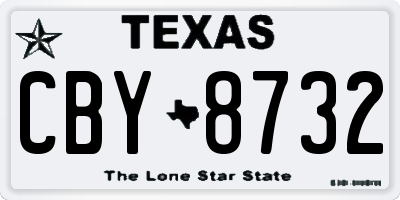 TX license plate CBY8732