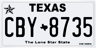 TX license plate CBY8735