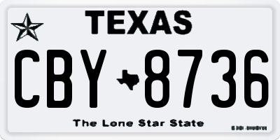 TX license plate CBY8736