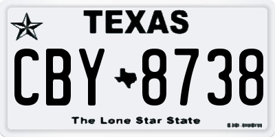 TX license plate CBY8738