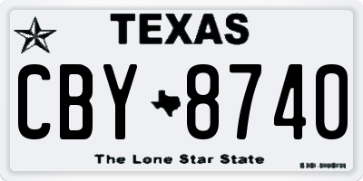 TX license plate CBY8740