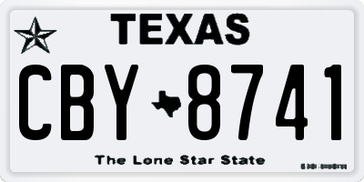 TX license plate CBY8741