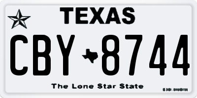 TX license plate CBY8744