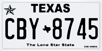 TX license plate CBY8745