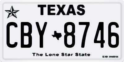 TX license plate CBY8746