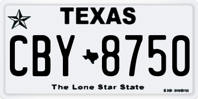 TX license plate CBY8750