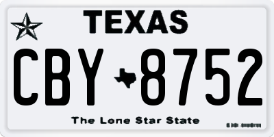 TX license plate CBY8752