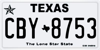TX license plate CBY8753
