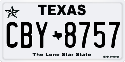 TX license plate CBY8757
