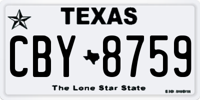 TX license plate CBY8759