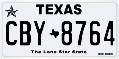 TX license plate CBY8764