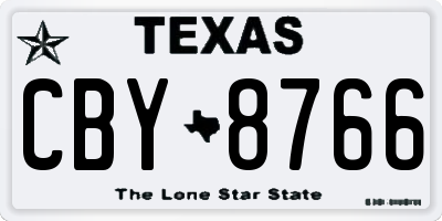 TX license plate CBY8766