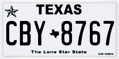 TX license plate CBY8767