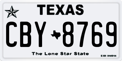 TX license plate CBY8769