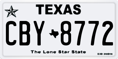 TX license plate CBY8772
