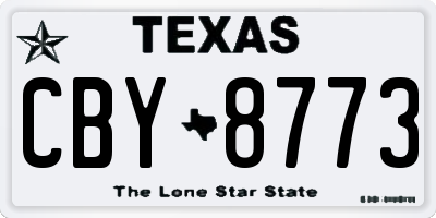 TX license plate CBY8773