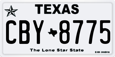 TX license plate CBY8775