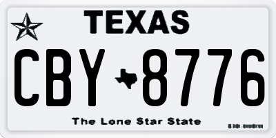 TX license plate CBY8776