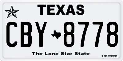 TX license plate CBY8778