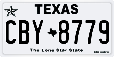 TX license plate CBY8779