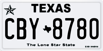 TX license plate CBY8780