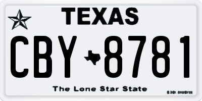 TX license plate CBY8781