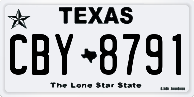 TX license plate CBY8791