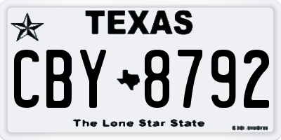 TX license plate CBY8792