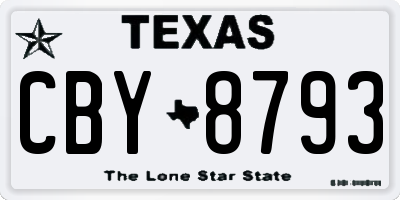 TX license plate CBY8793