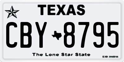 TX license plate CBY8795