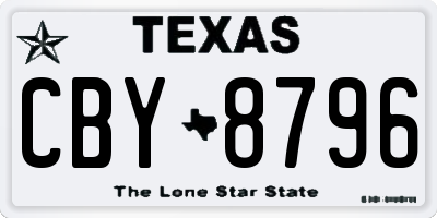 TX license plate CBY8796
