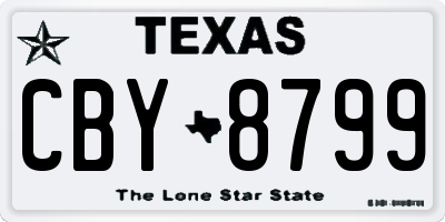 TX license plate CBY8799