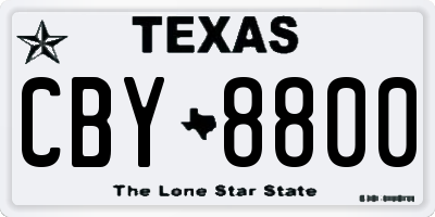 TX license plate CBY8800