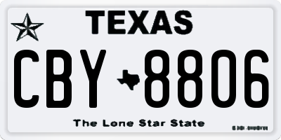TX license plate CBY8806