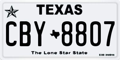 TX license plate CBY8807